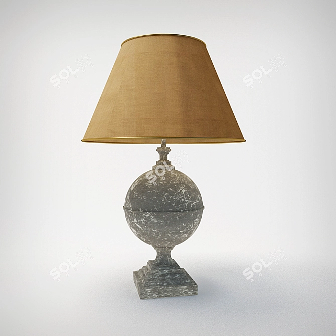 Elegant Stone Table Lamp 3D model image 1