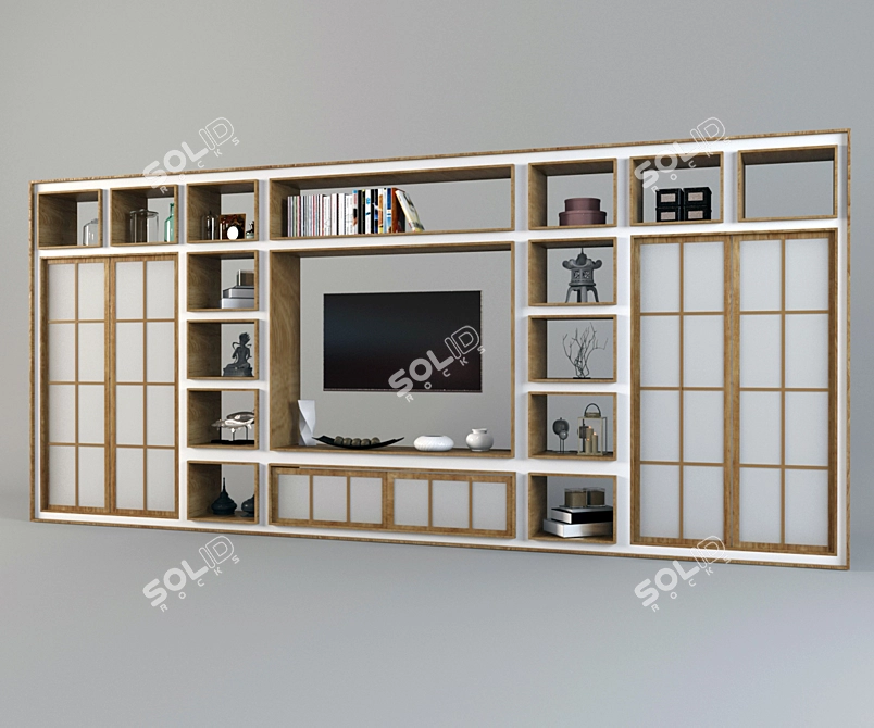 Sleek Japan Minimalist Closet 3D model image 1