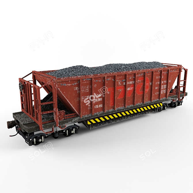 Animated Hopper: Versatile Freight Transport 3D model image 1