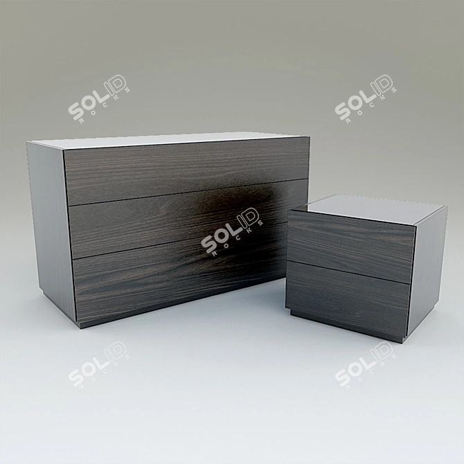 City of Drawers and Cupboard: Modern Storage Solution 3D model image 1