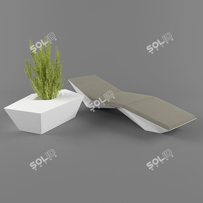 FAS TUMBONA - Innovative Outdoor Lounger 3D model image 1