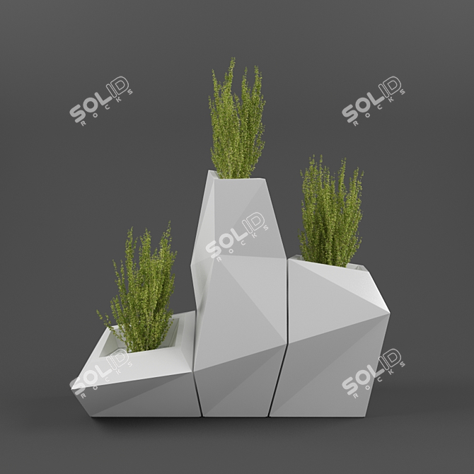 Sleek FAZ XL Planters | Vondom 3D model image 1