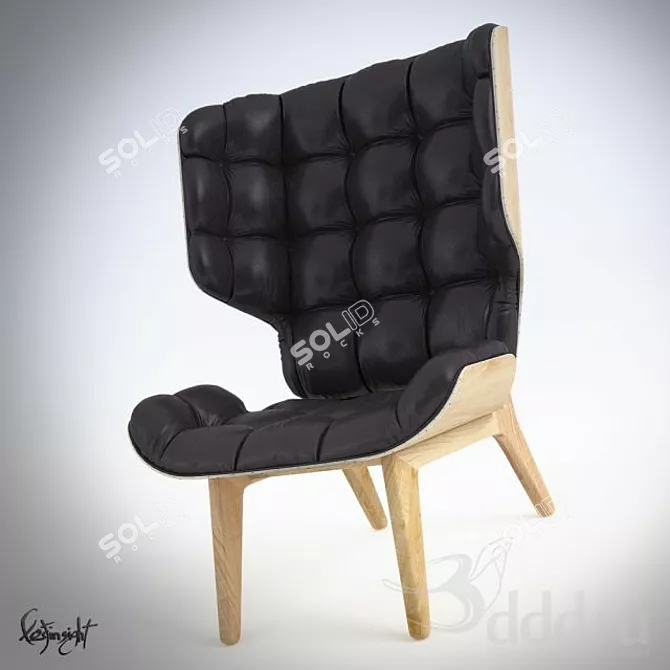 Mammoth Oak Armchair: Timeless Scandinavian Elegance 3D model image 1