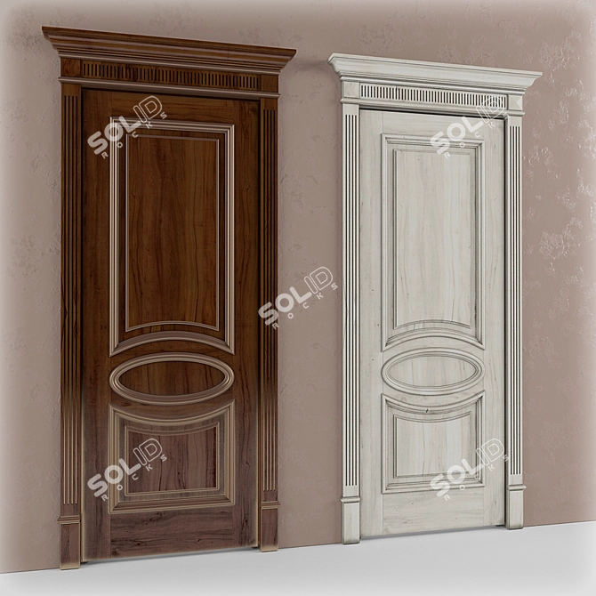 Classic Dual-Sided Interior Door with Portal 3D model image 1