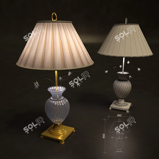 Elegant Crystal Table Lamp 3D model image 1