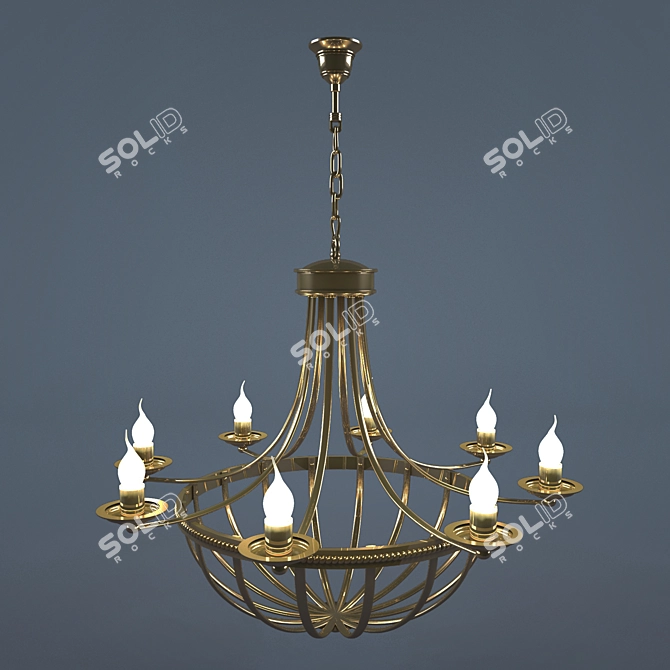 Elegant 8-Light Chandelier 3D model image 1