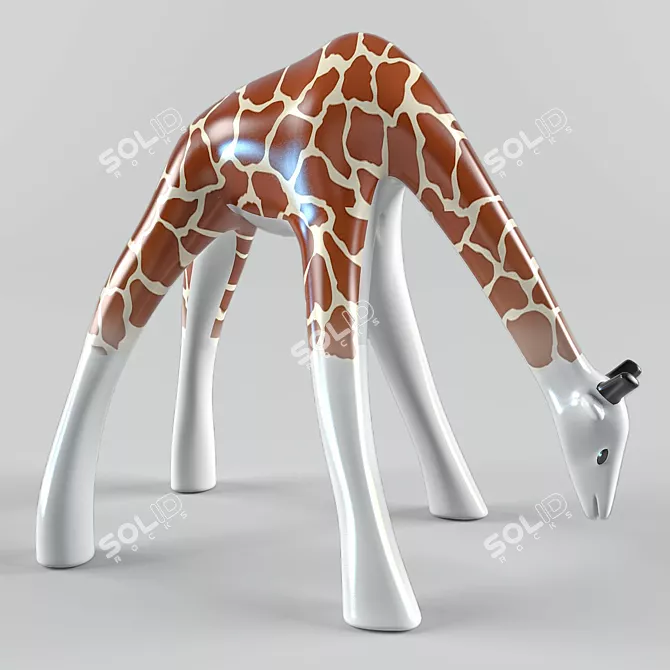 Graceful Giraffe Figurine 3D model image 1