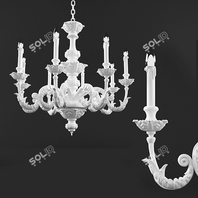 Elegant Crystal Chandelier 3D model image 1