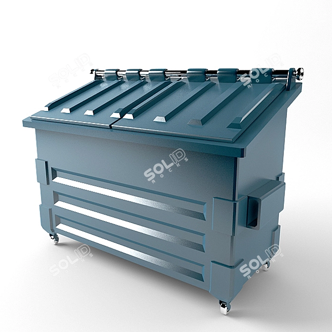 Title: American Outdoor Trash Bin 3D model image 1