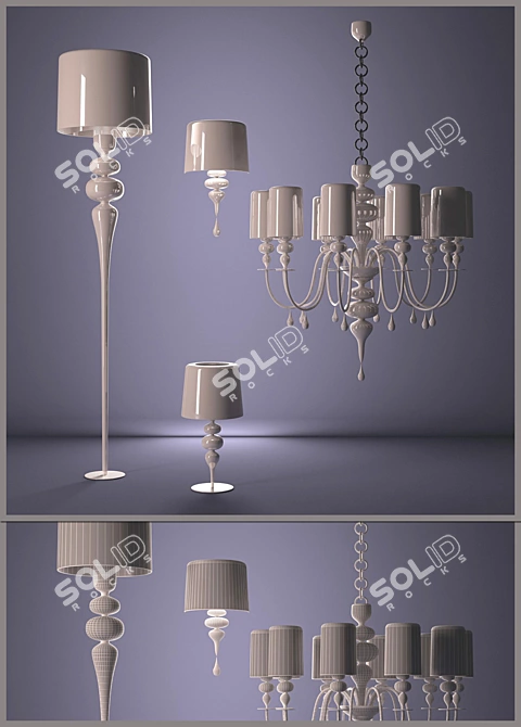 Elegant Masiero Eva Pendant 3D model image 1