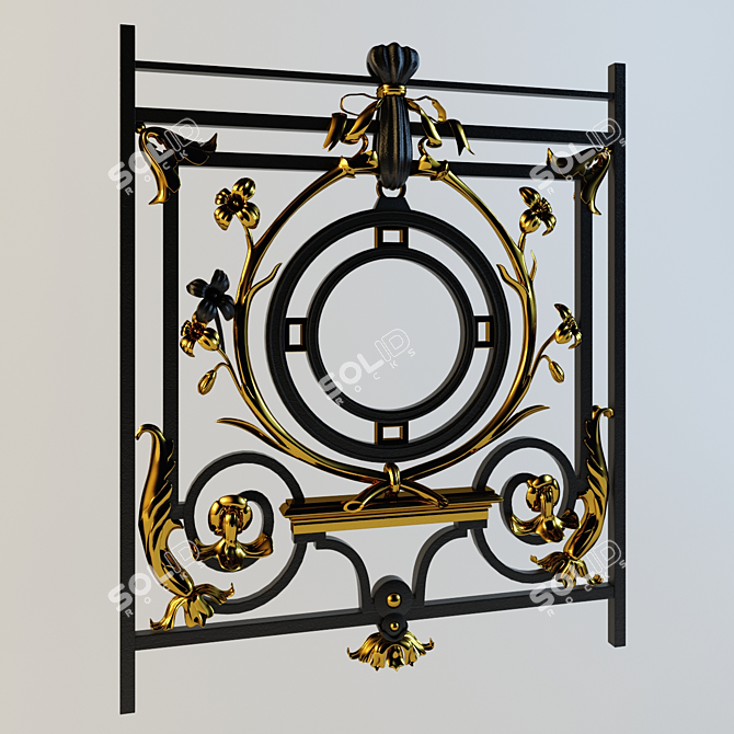 Architectural Balcony & Staircase Fencing 3D model image 1