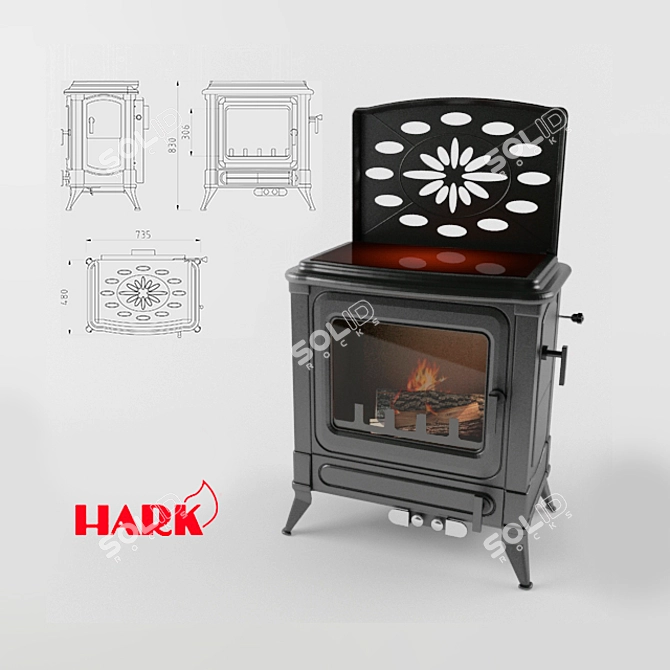 Winston Hark: Portable Cast Iron Stove 3D model image 1