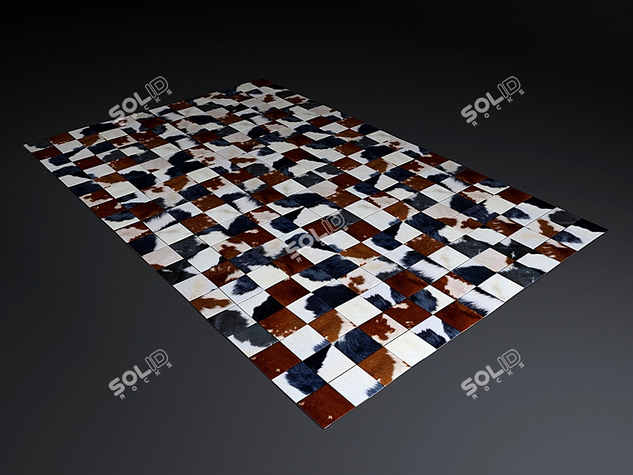 Luxurious Cowhide Carpet 3D model image 1