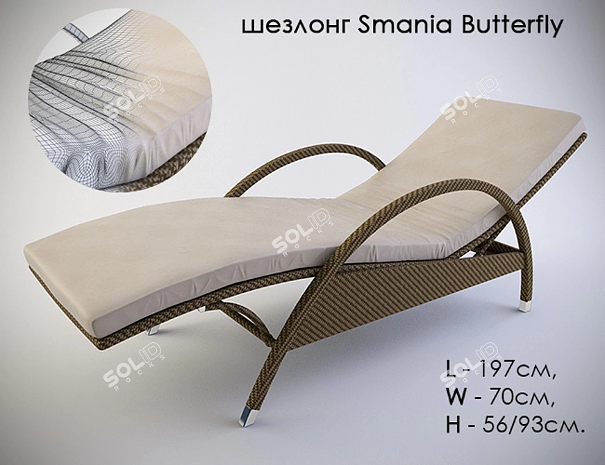 Smania Butterfly Lounge Chair: Elegant Comfort for Relaxation 3D model image 1