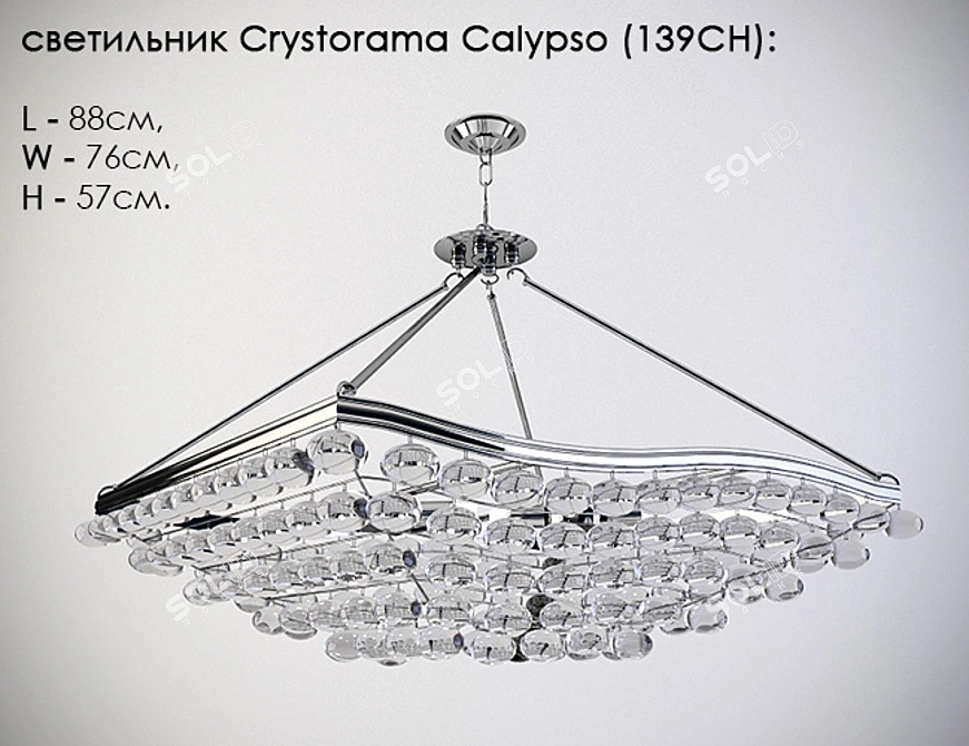 Crystorama Calypso Chandelier: Glamorous Lighting Statement 3D model image 1