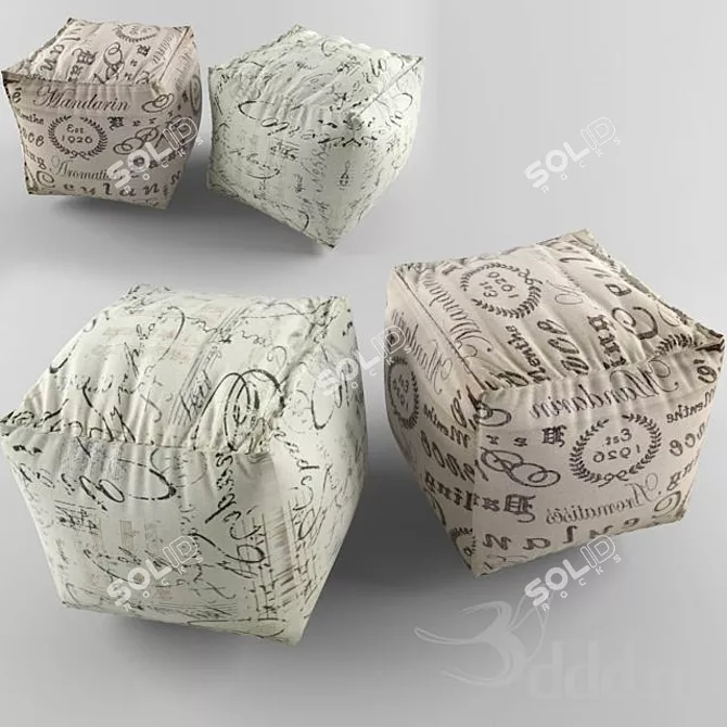 Cozy Knit Pouf: Exquisite Comfort and Style! 3D model image 1