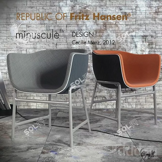 Title: Elegant Fritz Hansen Minuscule Chair 3D model image 1