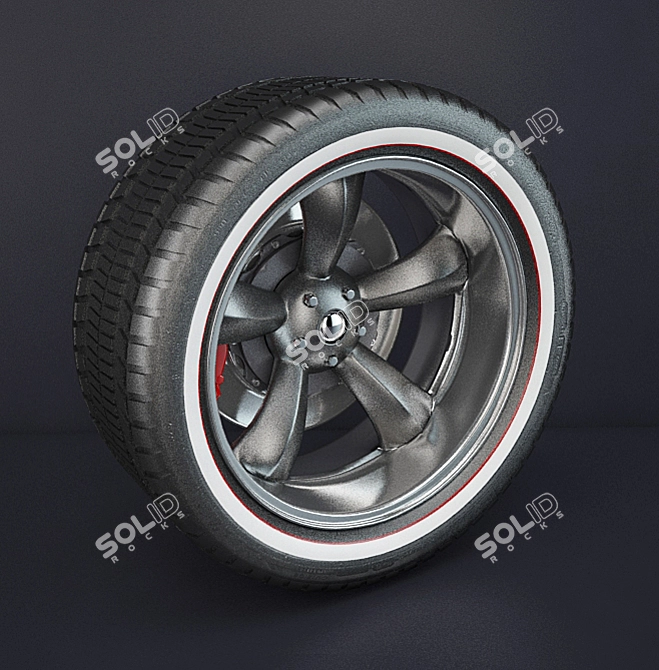 Modern Wheel Assembly 3D model image 1