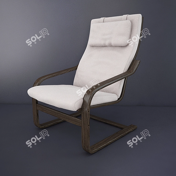 Stylish and Comfortable IKEA POENG 3D model image 1