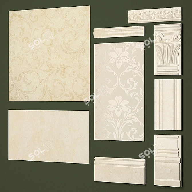 Marazzi "Pietra di Noto" Ceramic Set 3D model image 1