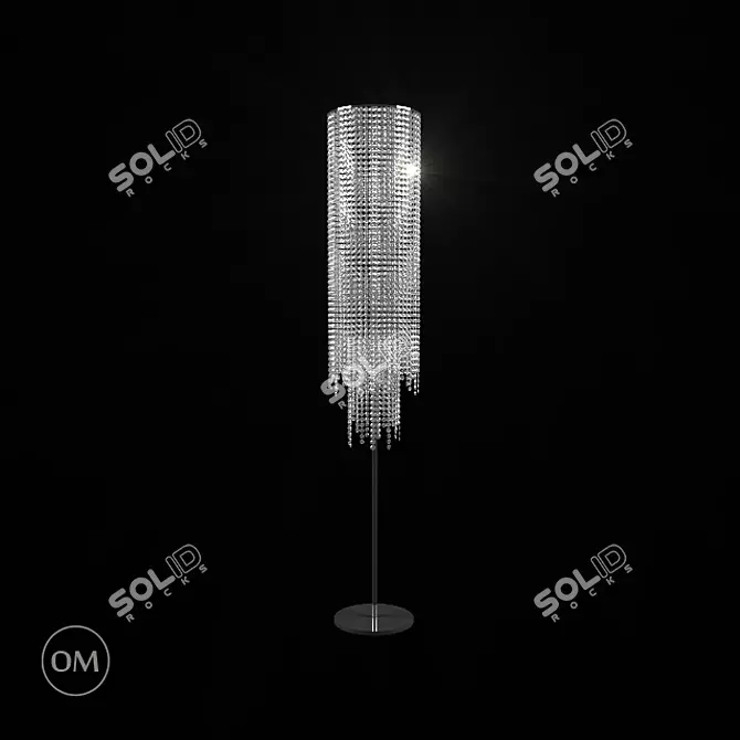 Crystal Gold or Chrome Floor Lamp, Model 660 3D model image 1