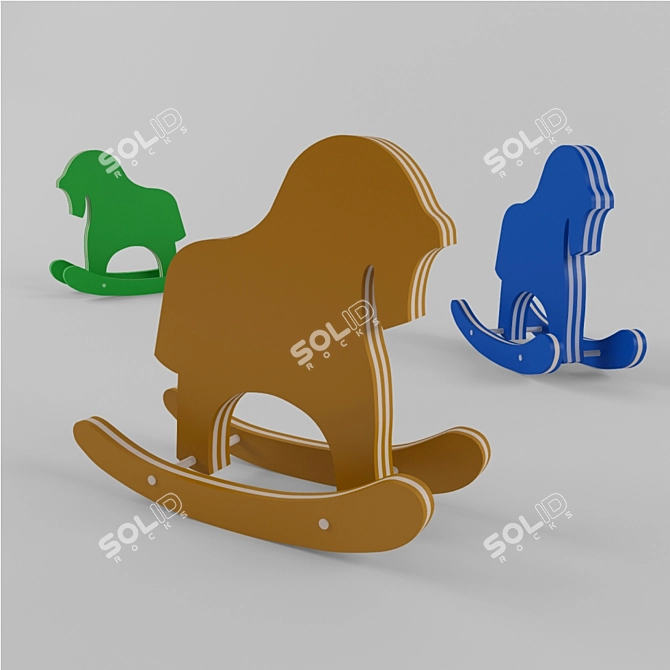 Title: Equestrian Rocker Décor 3D model image 1