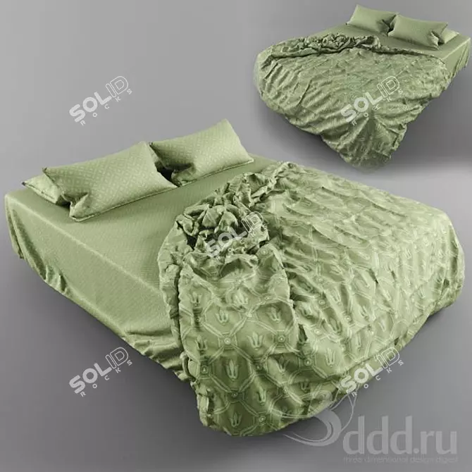 Luxury Dreams: Elegant Bed Linen 3D model image 1