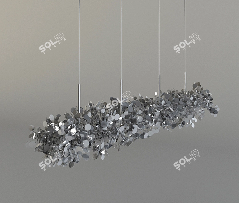 Elegant Argent Chandelier 3D model image 1