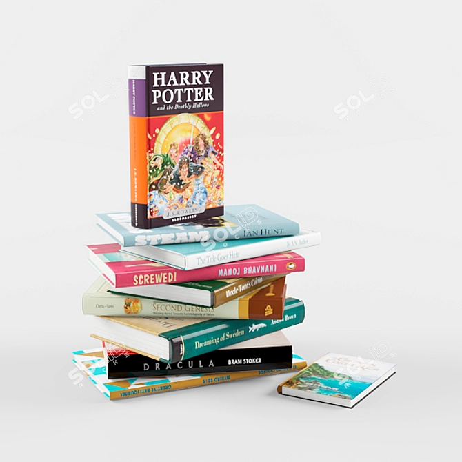 English Book Set: 10 Books - 14 Max Models 3D model image 1