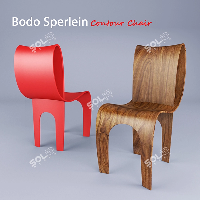 Elegant Contour Chair: Sculptural Sophistication 3D model image 1