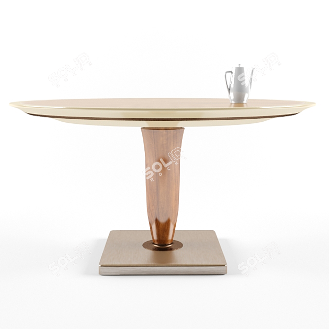 Title: Elegant Oak Design Work Table 3D model image 1