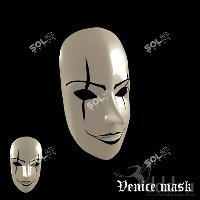 Elegant Venetian Mask 3D model image 1