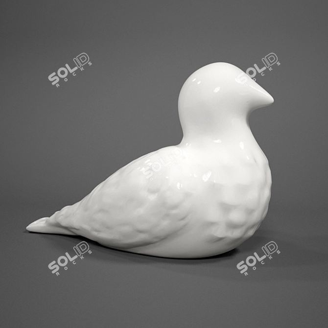 Elegant Bird Statuette (18 cm) 3D model image 1