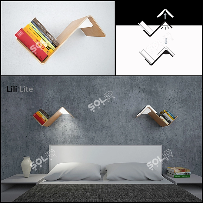 Lili Lite: Eco-friendly Bookshelf 3D model image 1