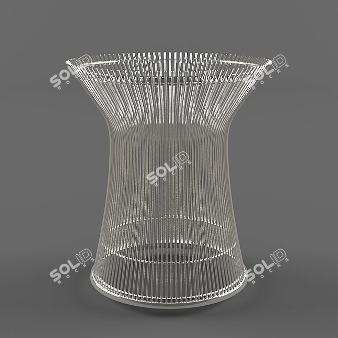 Elegant Platner Coffee Table 3D model image 1