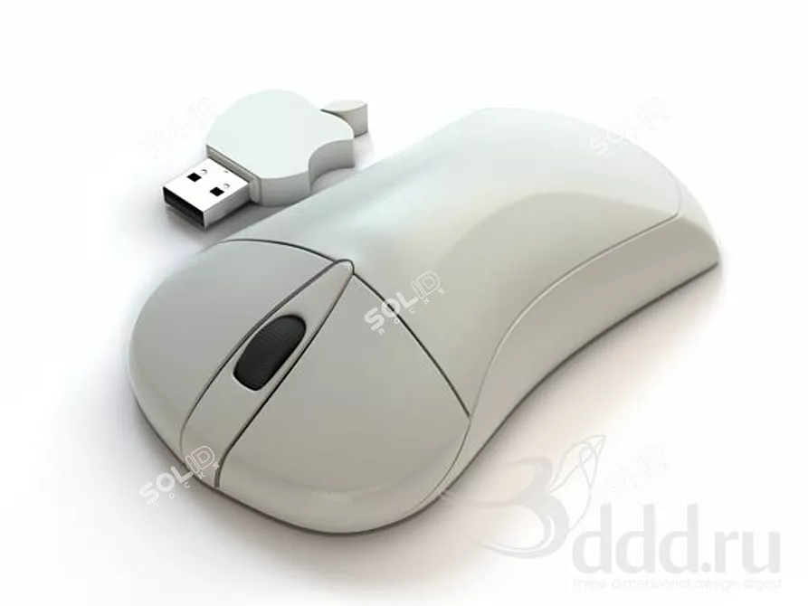 Sleek Wireless Mouse 3D model image 1