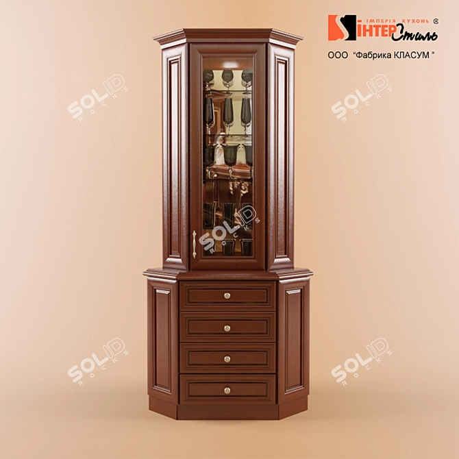 Interstile Corner Buffet - Larisa T Oak 5 3D model image 1