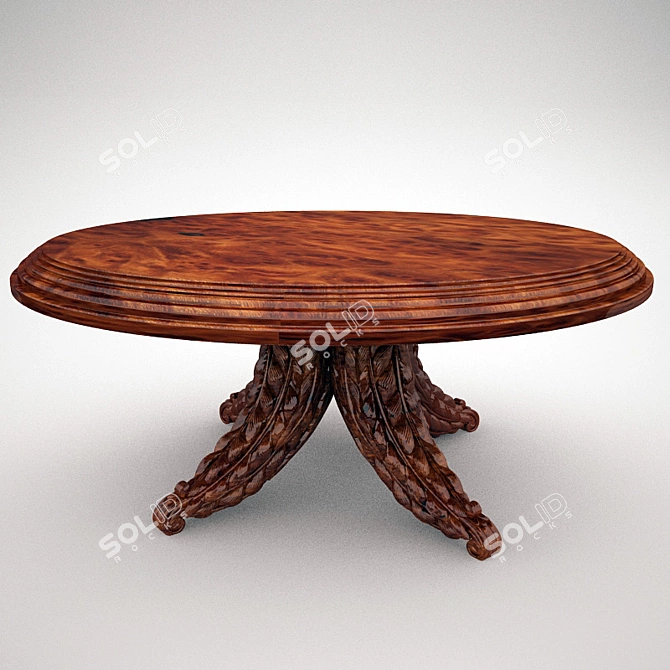 Elegant Handcrafted Table 3D model image 1