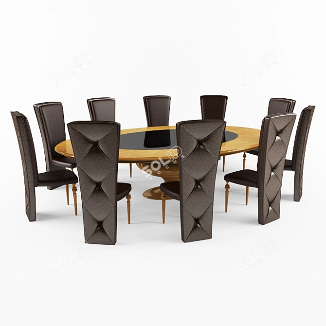 Elegant Dining Set 3D model image 1