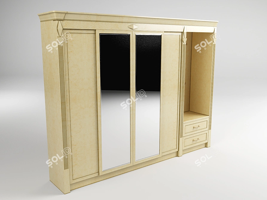 Hallway Wardrobe: Elegant and Functional 3D model image 1