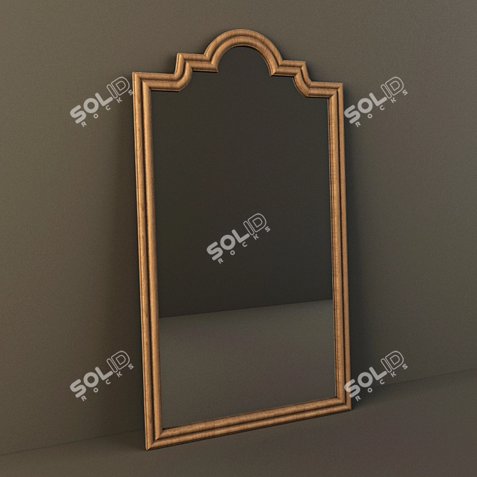 Refined Elegance Wall Mirror 3D model image 1