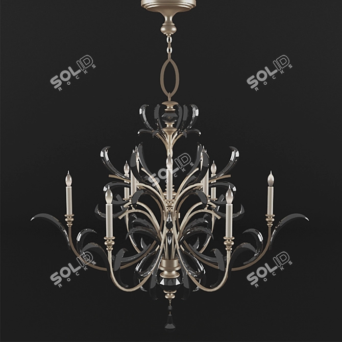 Elegant Beveled Arcs Crystal Chandelier 3D model image 1