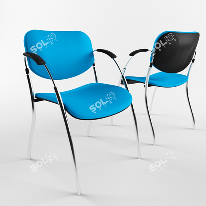 Split Visitor Chair 3D model image 1