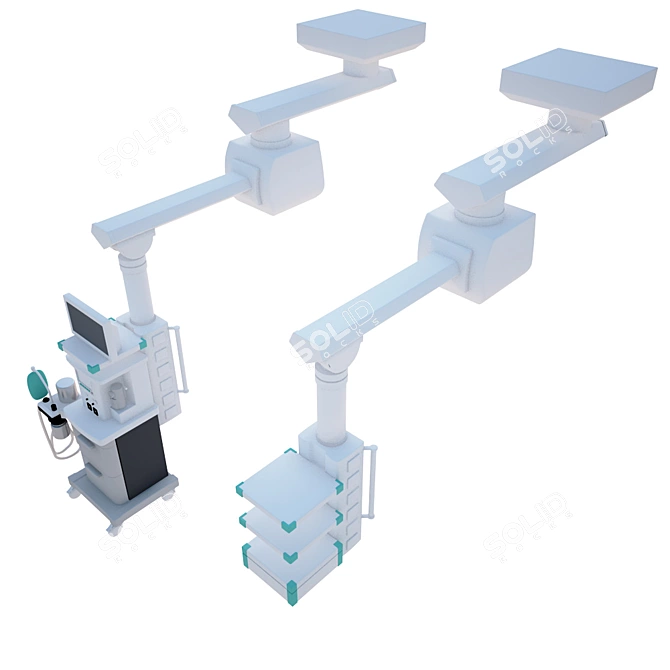 Ceiling-Mounted Anaesthetic Apparatus 3D model image 1