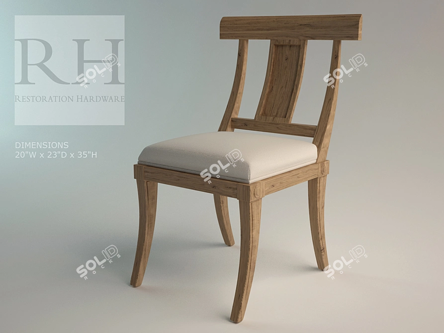 Modern Wood Klismos Chair 3D model image 1