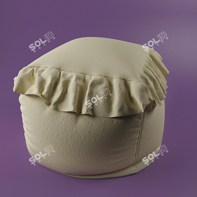 Flamand Leather Unicorn Pouf 3D model image 1