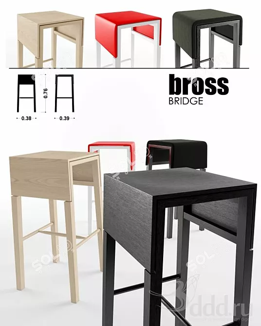 Stylish BROSS Bridge Stool 3D model image 1