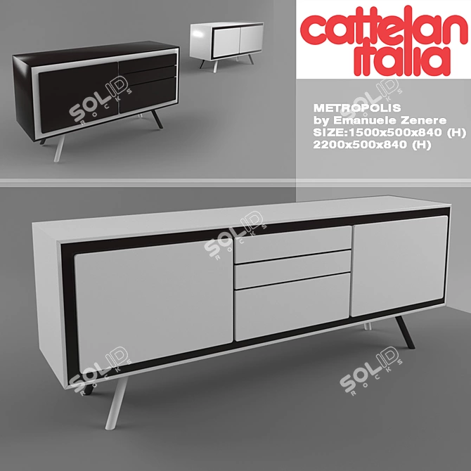 Elegant Made-to-Measure Cattelan Italia Metropolis 3D model image 1