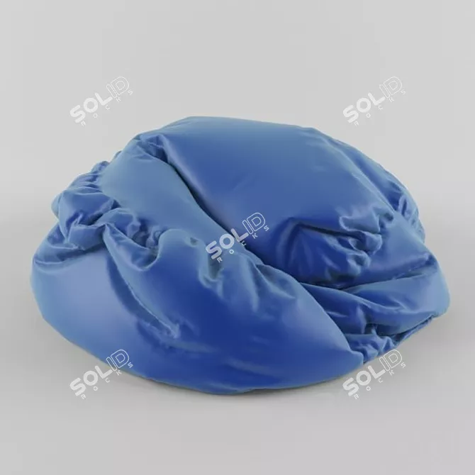 Luxury Plush Pouf 3D model image 1