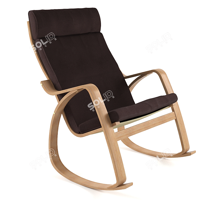 Swedish Poeng Rocking Chair by IKEA 3D model image 1